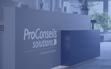 ProConseils Solutions new logo displayed in the reception area