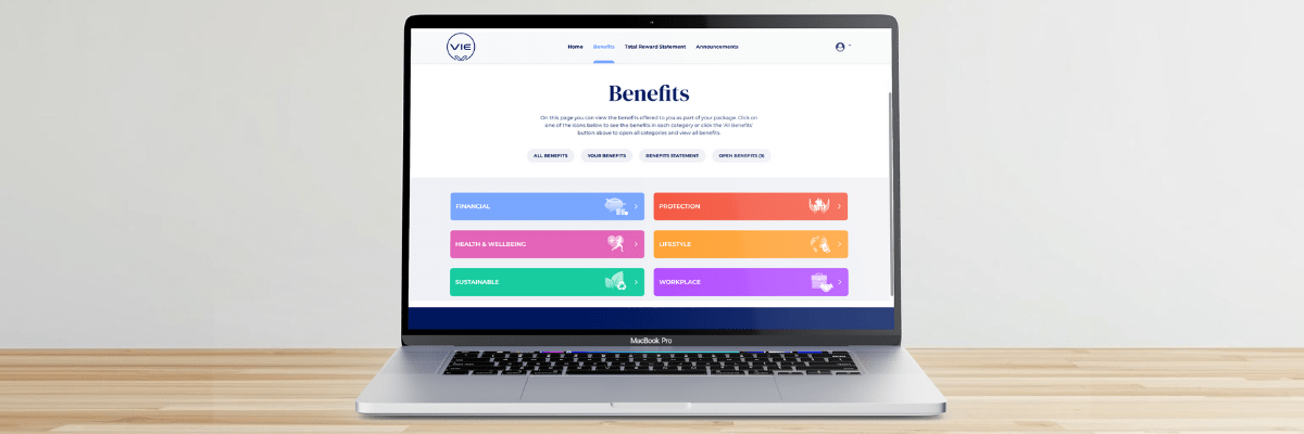 Flexible benefits solution - VIE platform by Verlingue screen mock up