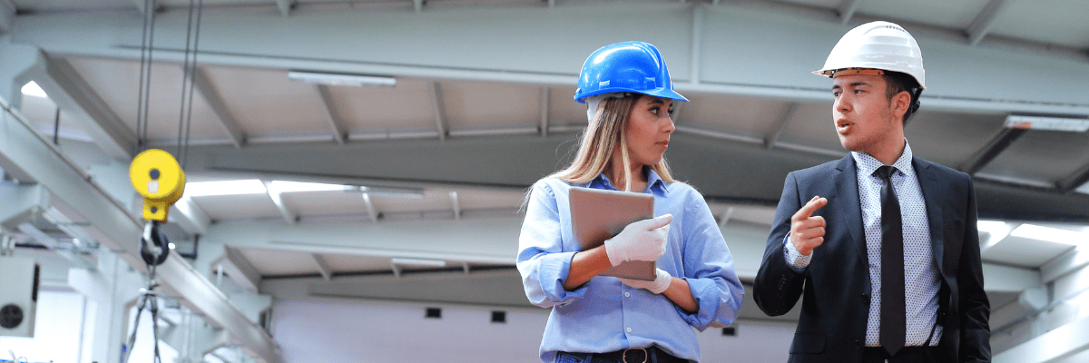 Employees discussing Health & Safety - Verlingue UK 